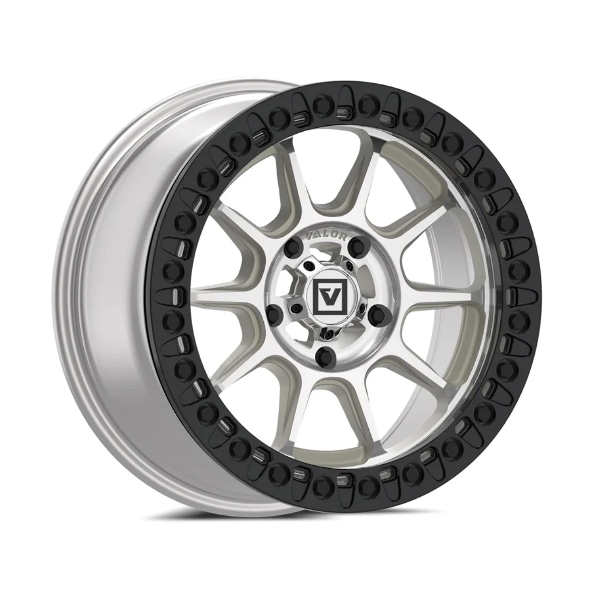 Valor Offroad V18 Beadlock UTV Wheel - Raw Machined