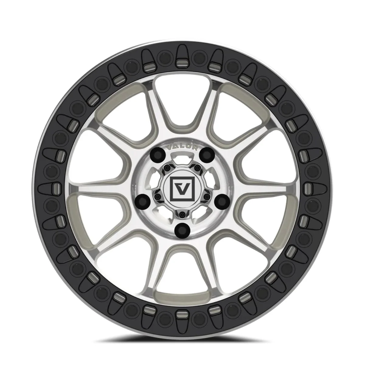 Valor Offroad V18 Beadlock UTV Wheel - Raw Machined - Image 2