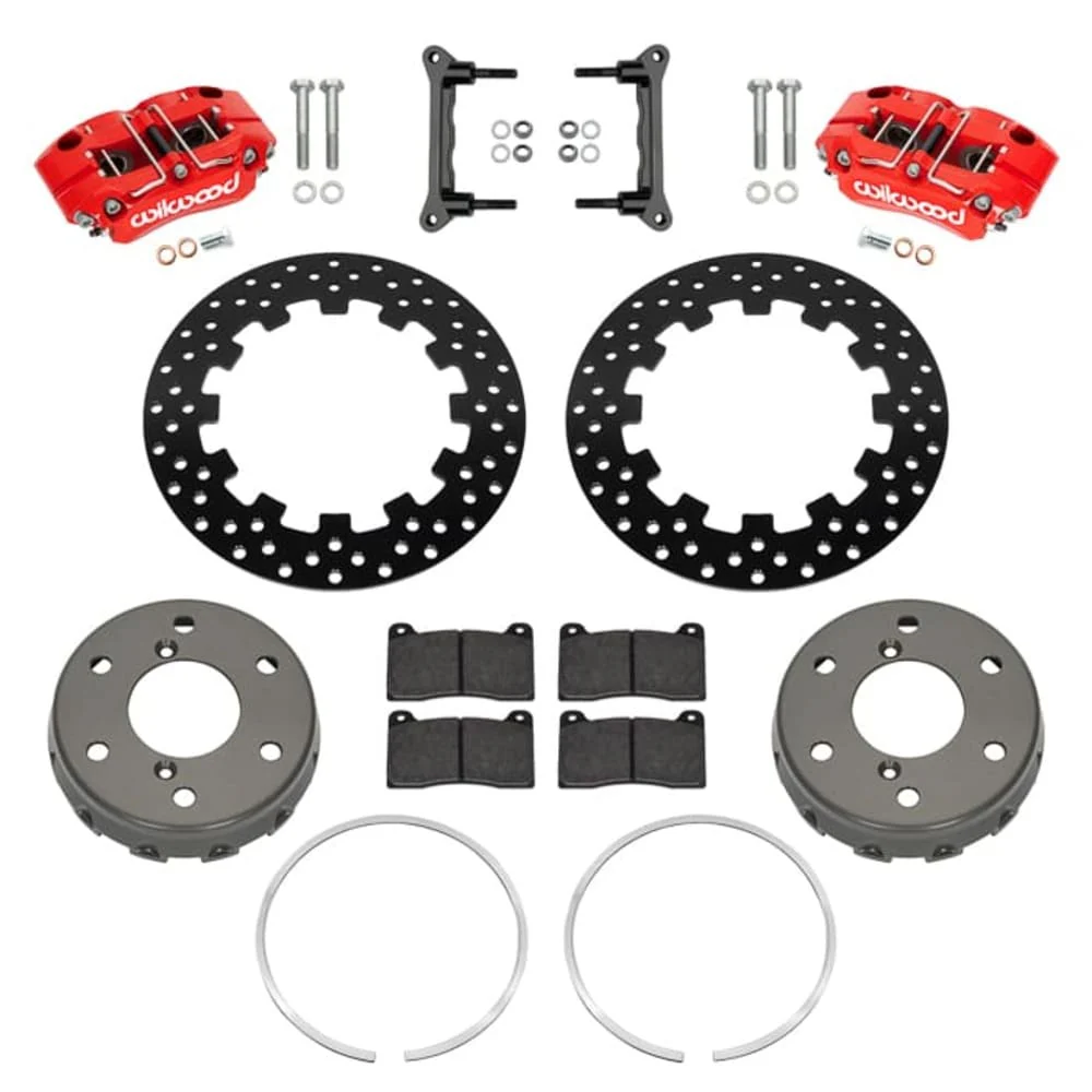 Wilwood Can-Am Maverick R NDPR Rear UTV Drilled Steel Brake Kit - Red - Image 2